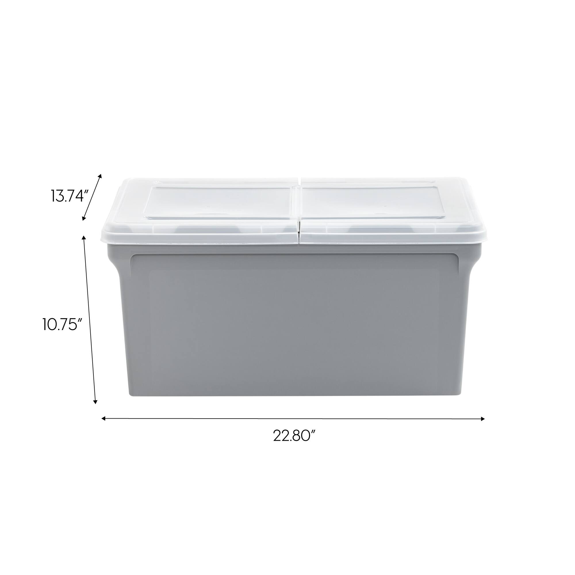 Iris® Gray Split-Lid Letter Size File Box, 4 Pack